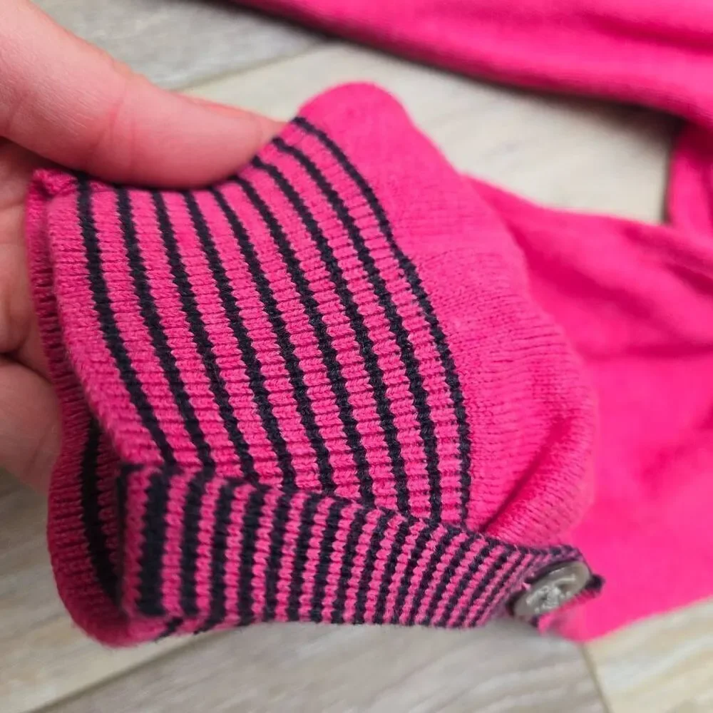 Soft Surroundings pink sweater pink with button details 3/4 sleeve cotton xs